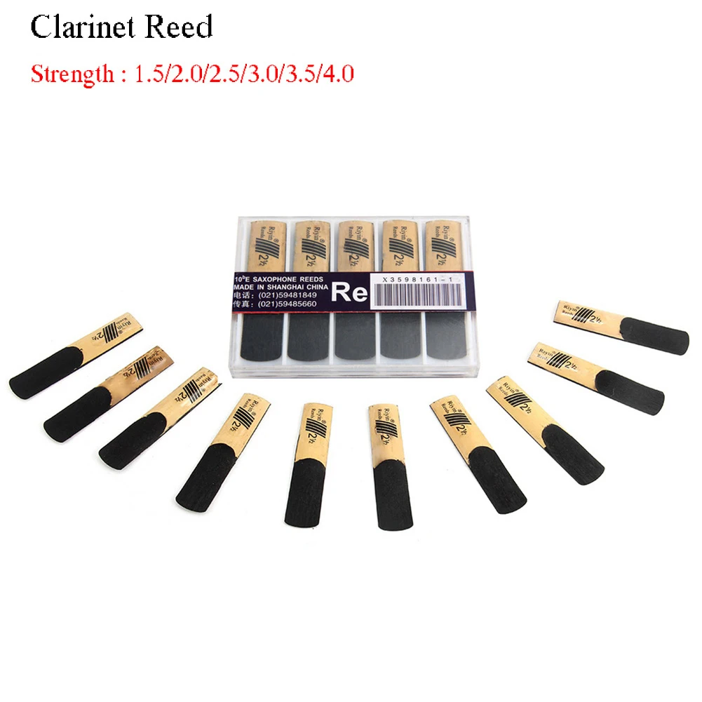 

10Pcs Bb Clarinet Reeds Strength 1.5/2/2.5/3/3.5/4 Woodwind Instrument Parts Traditional Bamboo Reed Clarinet Accessories