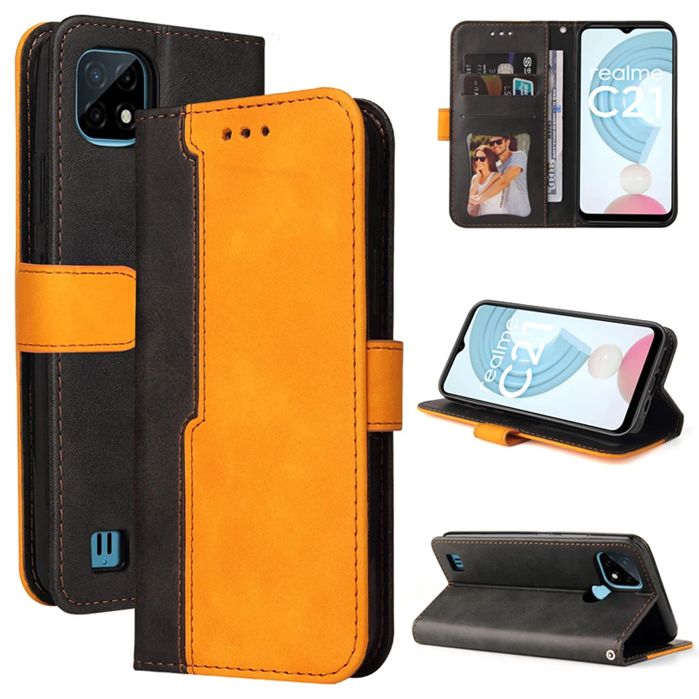 

Realme C21 2021 Luxury Leather Wallet Case for OPPO Realme C21y Flip Case Retro Card Slot Cover Realme C25Y C 21 25 Y C11 Capa