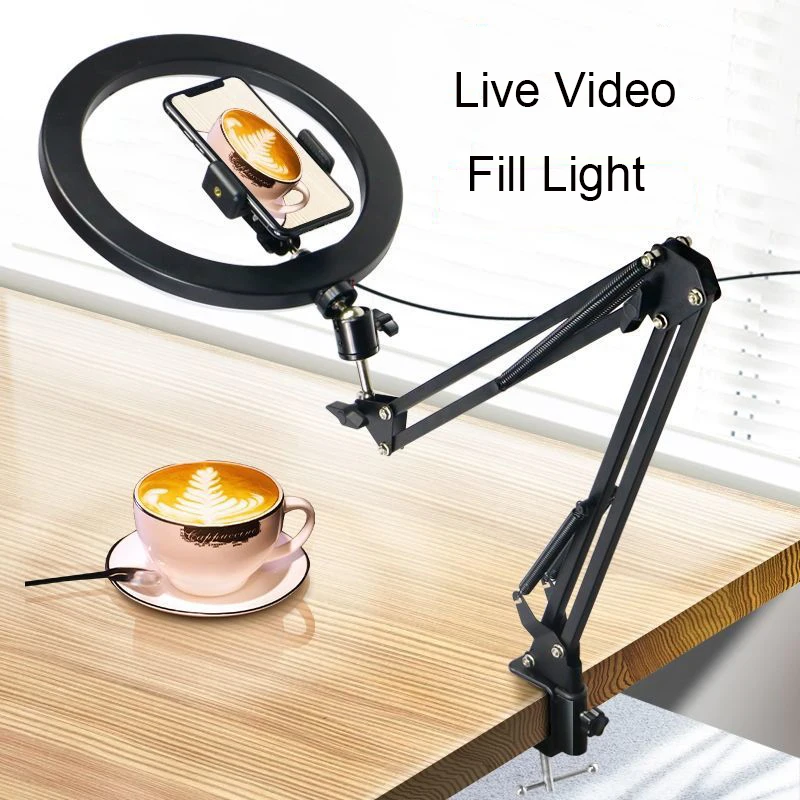 

26CM Selfie Fill Light Table Tripod for Phone Holder Desktop Shooting Bracket Rotatable Overhead Stand ,Vlog Tiktok Video Shoot