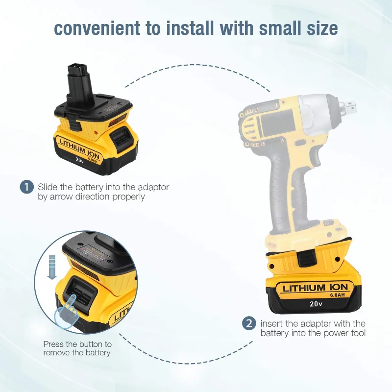 Адаптер для батареи Dewalt DCA1820 20 в 18 преобразователь инструментов литиевая батарея