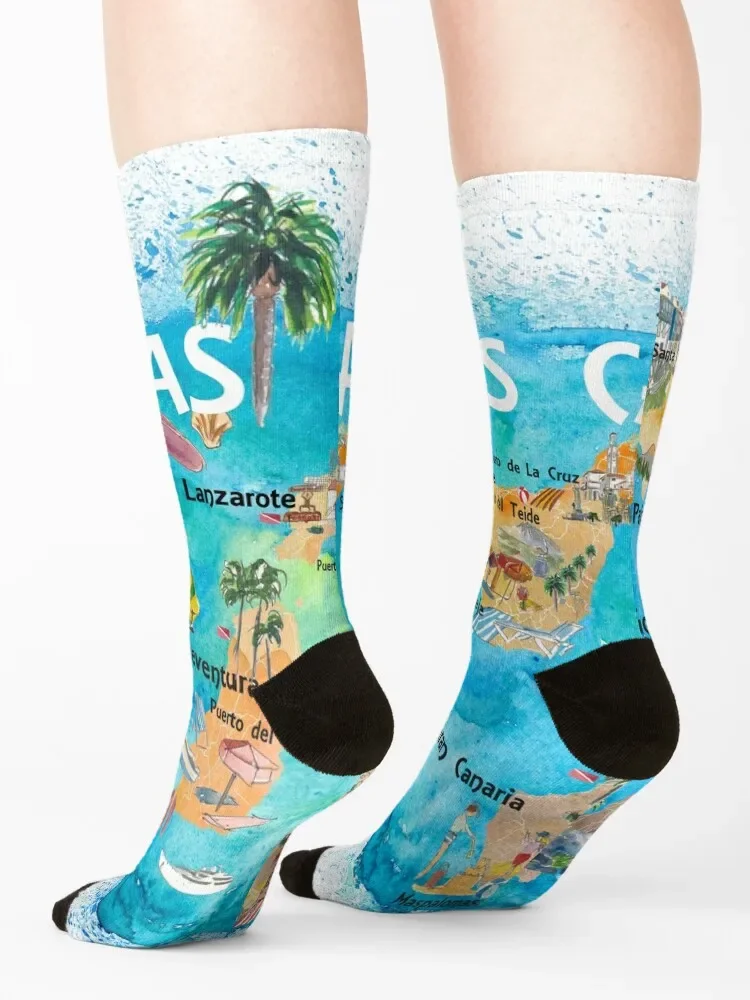 Иллюстрация дорожной карты Канарских островов с Тенерифе Гран-Канарских