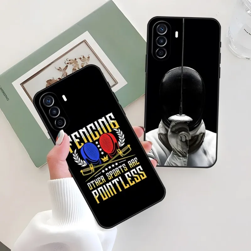 

Fencing Sport Phone Case 2023 For Huawei P50 P30Pro P40 P20 P10 P9 Y7 Y9S Lite Honor X8 X7 70 Pro Psmart Cover