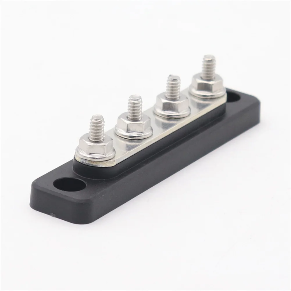 

3/16 \" Boat Marine 4-Post Bus Bar Terminal Power Distribution Block With Cover 100 Amp 48V Boat Vehicle Parts Accessories