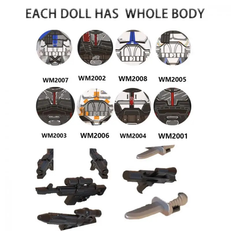 

Конструктор WM6095 Звездные космические войны, Рекс Джесси, мини-экшн, строительные блоки, Сборная модель «сделай сам», игрушки, подарки для де...