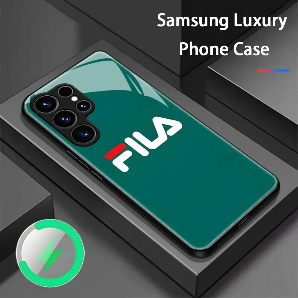Фото Модный чехол для телефона Samsung S26 S25 S24 S23 S22 S21 S20 Plus Ultra F-FilaES, стеклянный магнитный чехол, модный дизайн Италия №2