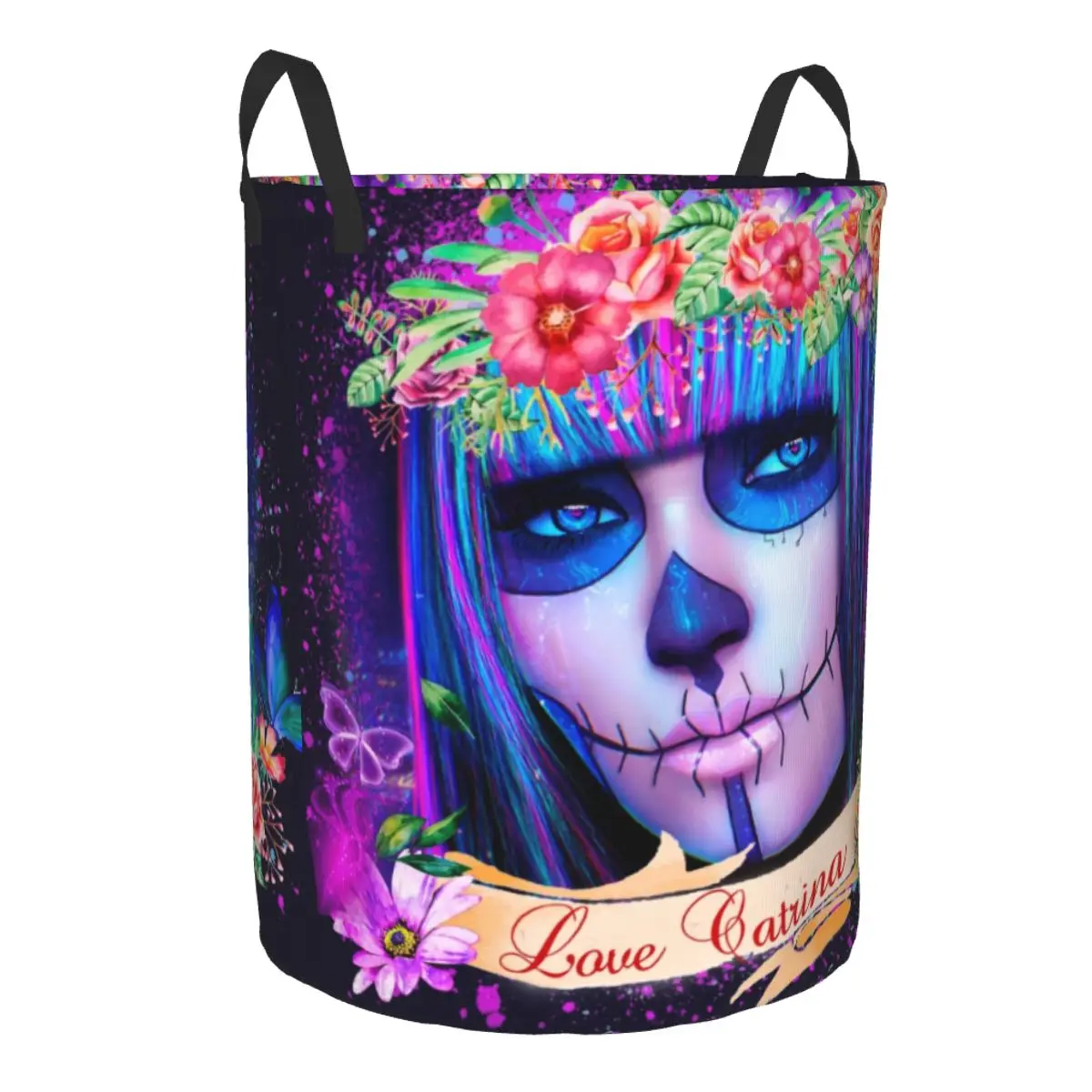 Корзина для белья с черепом из сахара на Хэллоуин корзина хранения одежды