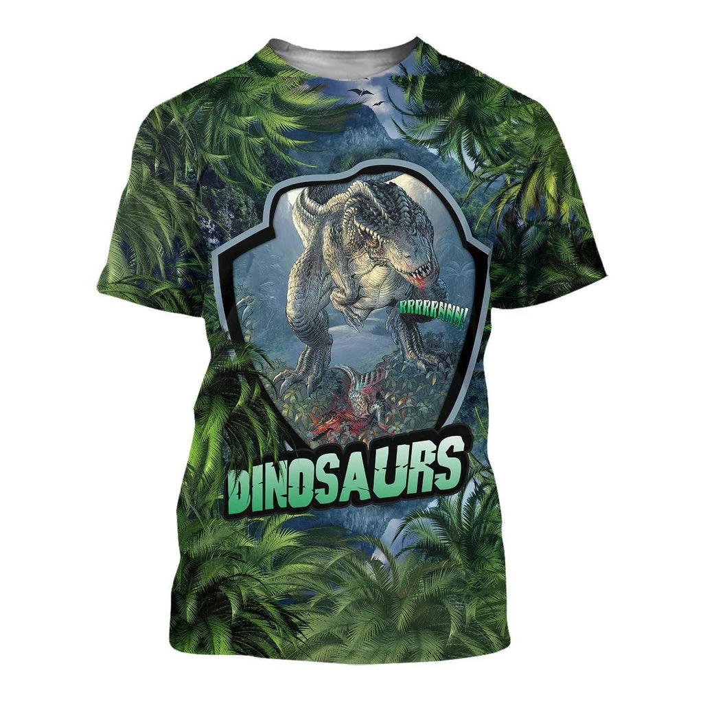 

Summer Men's T-Shirts Dinosaur Pattern Series 3D Printing Fashion Oversized O-neck Tee Loose Breathable Comfortable Tops 6XL