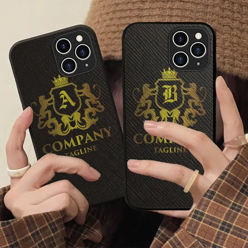 

Alphabet Letter crown Phone Case Hard Leather Case for iPhone 11 12 13 Mini Pro Max 8 7 Plus SE 2020 X XR XS Coque