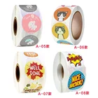 Вдохновляющие наклейки 500 листов 1 дюйм, этикетка с печатью, наклейка для награждения детей учителя, игрушка, наклейка, Свиток, наклейка с милыми животными, канцелярские принадлежности