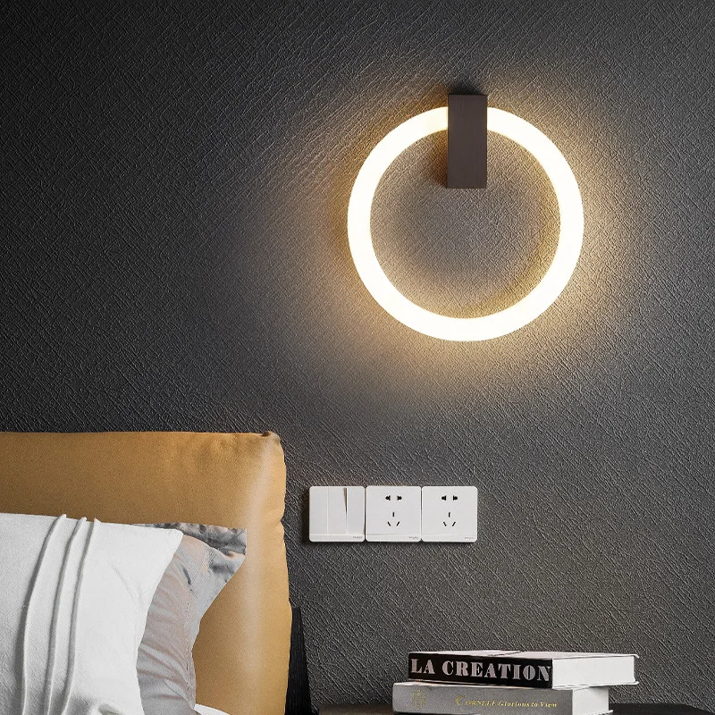 

Modern LED Wall Lamp Acrylic Simple Bedroom Sconce Living Room Bedside Stair Home Decor Indoor Wall Lights Cottage Beside Lamp