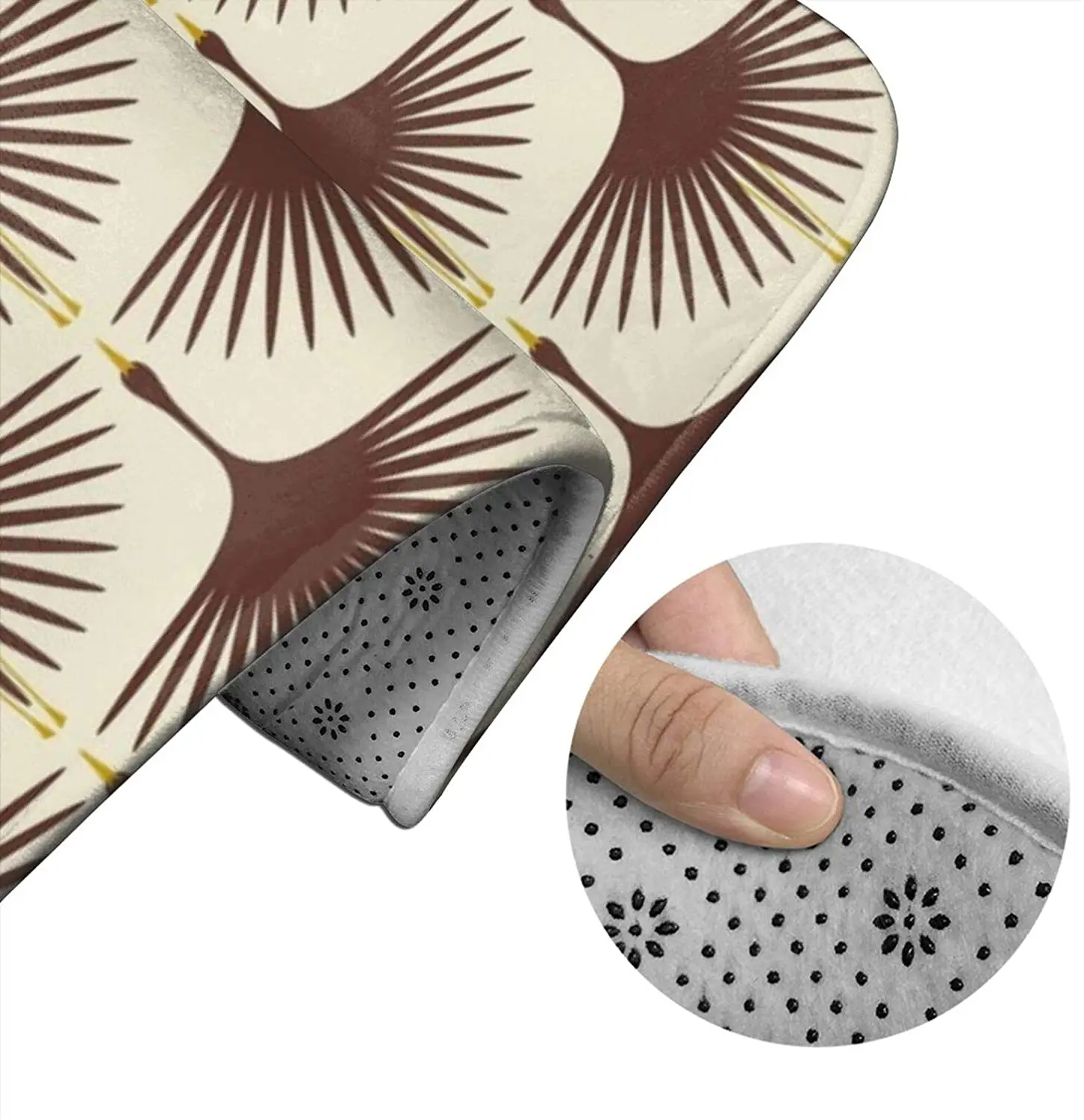 

Art Deco Swans Mahogan Bathroom Mat Sets 3 Piece Set Rugs Memory Foam Mat Set Toilet Seat Cover Bath Mat lid Cover