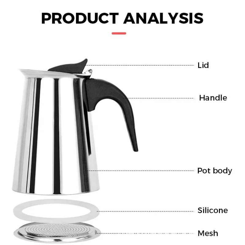 Кофеварка из нержавеющей стали для дома и офиса 100/600 мл