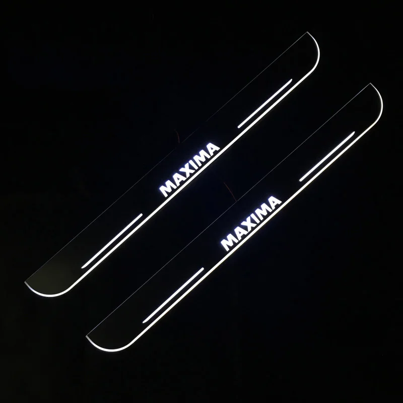 

LED Car Scuff Plate Trim Pedal Door Sill Pathway Moving Welcome Light For Nissan Maxima 2021 2022 2023 For Car Accessories