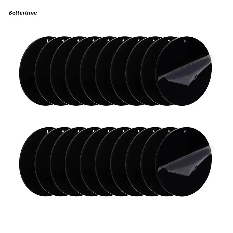 

B36D Acrylic Keychain Blanks 20 Pcs Black Vinyl Keychain Blank Bulk for Diy Keychain