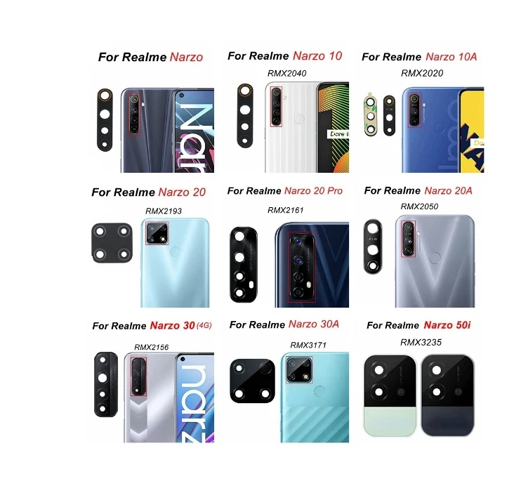 10 шт. новые наклейки на заднюю камеру для Realme Narzo 10A 20 20A 30 30A 5G 50 50A 50i 60 Pro