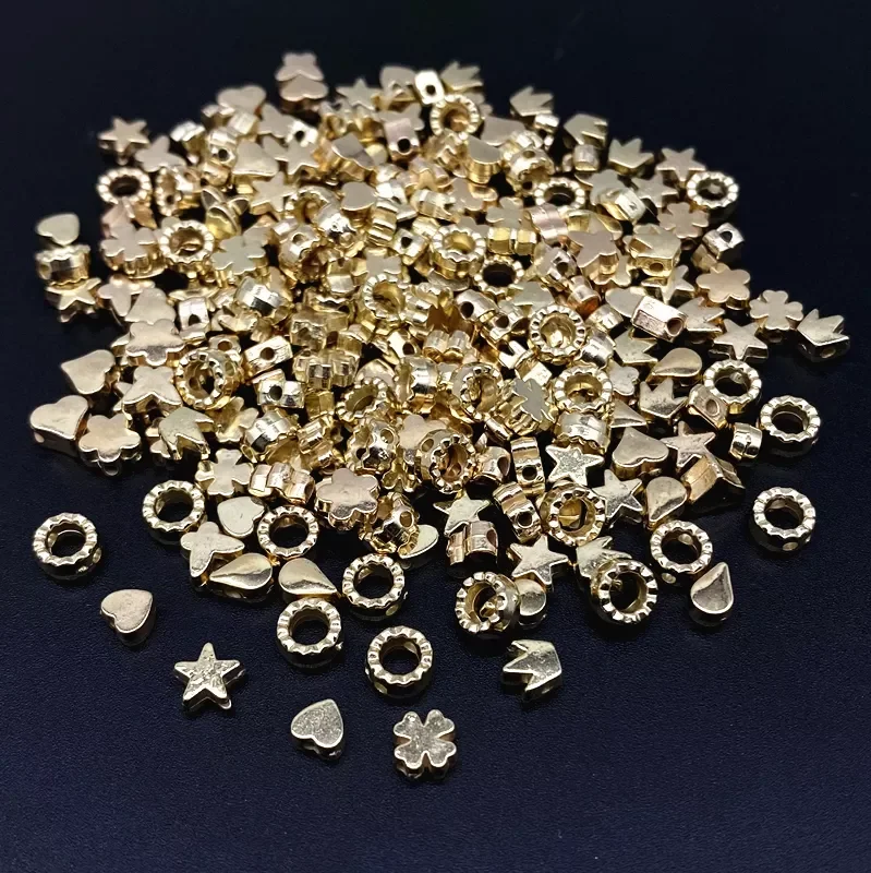 

New in about 6mm Star Love Heart Gold Silver Color Loose Spacer CCB Acrylic Beads Jewelry Making Findings Charm Beads #ZZ04 y2k
