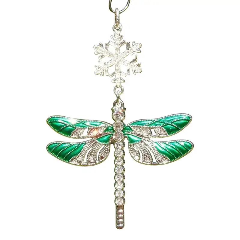 

Snowflake Dragonfly Pendant Glittering Car Hanging Ornament