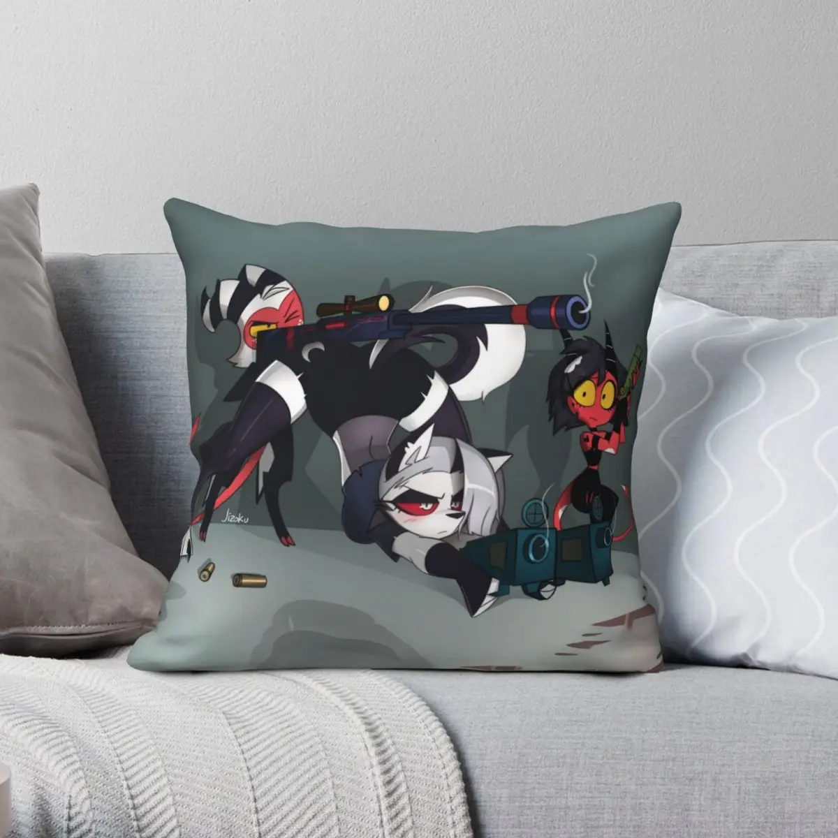 

Bang Loona X Moxxie Pillowcase Polyester Linen Velvet Pattern Zip Decor Throw Pillow Case Car Cushion Cover