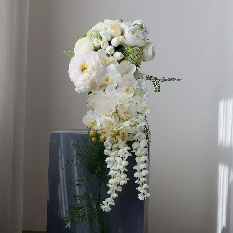 Towoo Mori свежий уличный свадебный букет водопада искусственный цветок невесты