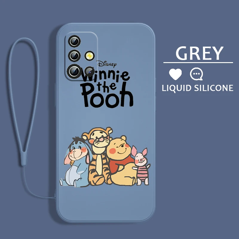 

Disney Winnie Pooh Family Phone Case For Samsung A54 A34 A04 A14 A13 A12 A31 A91 A81 A71 A51 A11 Core Lite Liquid Rope Cover