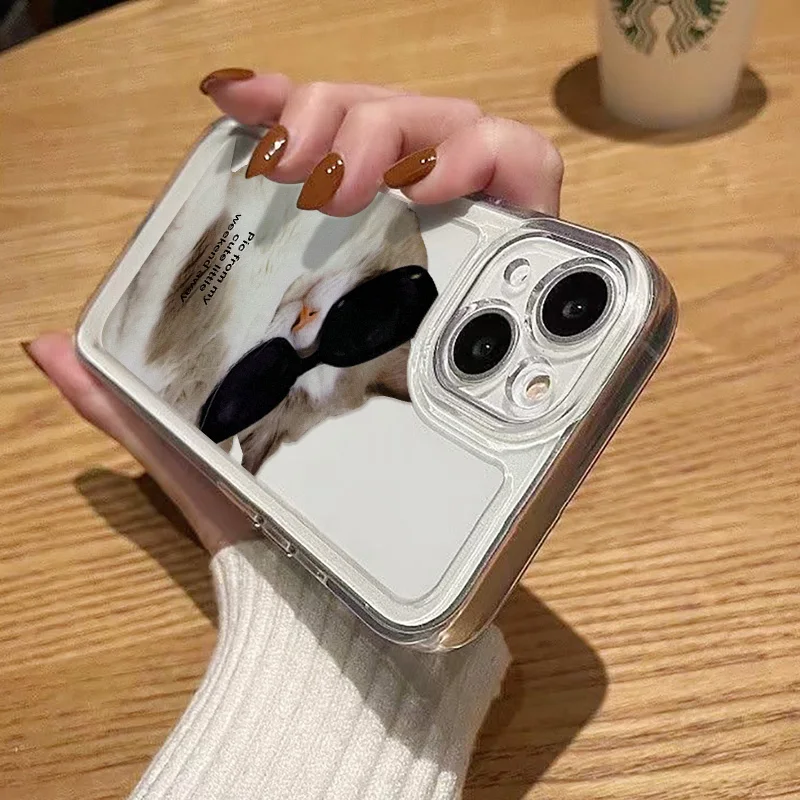 Cute Cats Clear Phone Case For Iphone 14 Pro Max Case iPhone 11 XR X XS Max 12 13 Pro Max 14 8 Plus SE Cover Soft Silicone Capa 