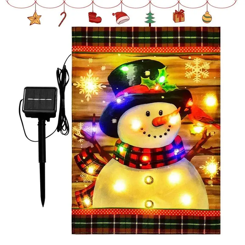 

LED Christmas Eve Garden Flag Santa Snowman Christmas Festive Garden New Year Decor