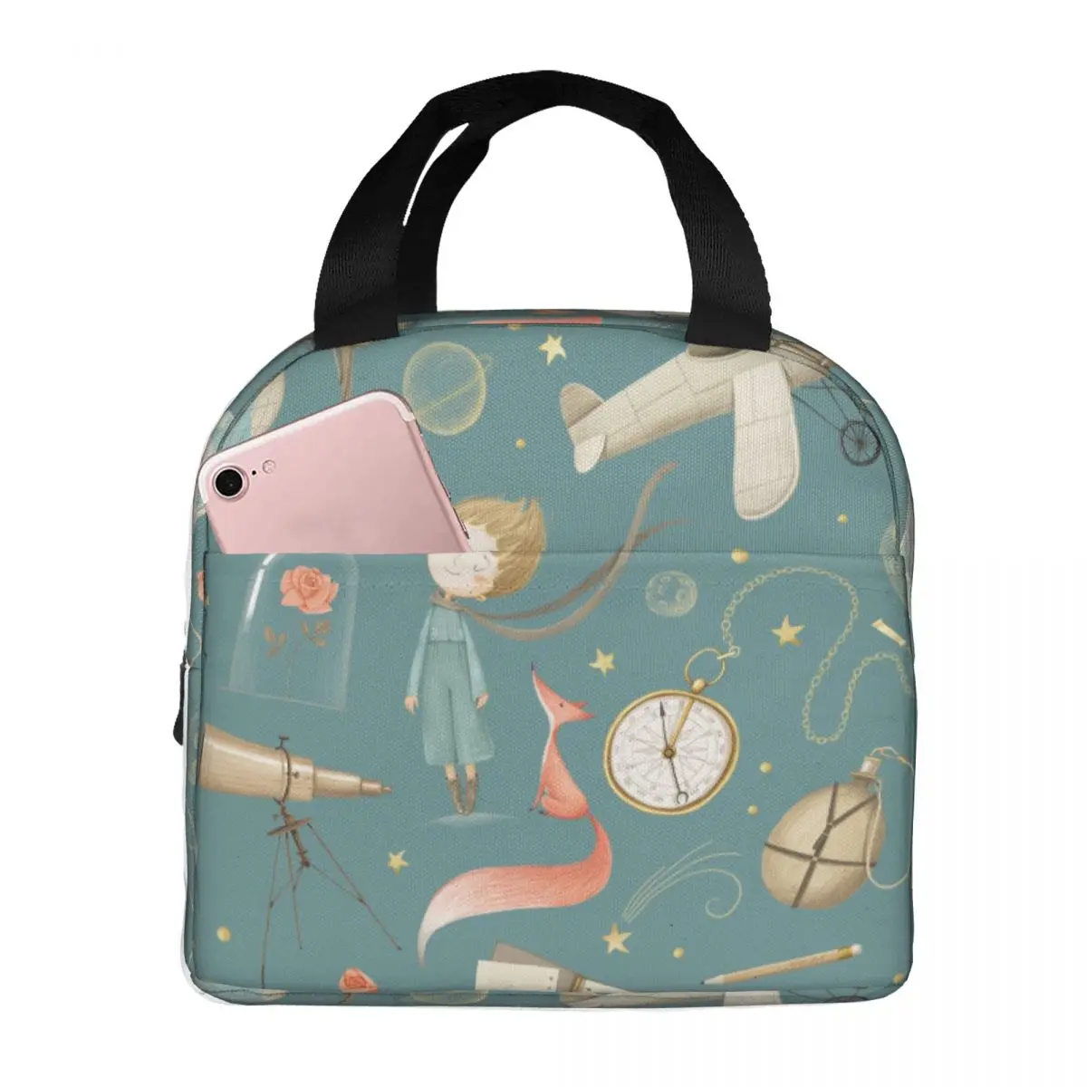 Lunch Bags for Women Kids The Little Prince Insulated Cooler Bag Portable School Canvas Tote Food Bag