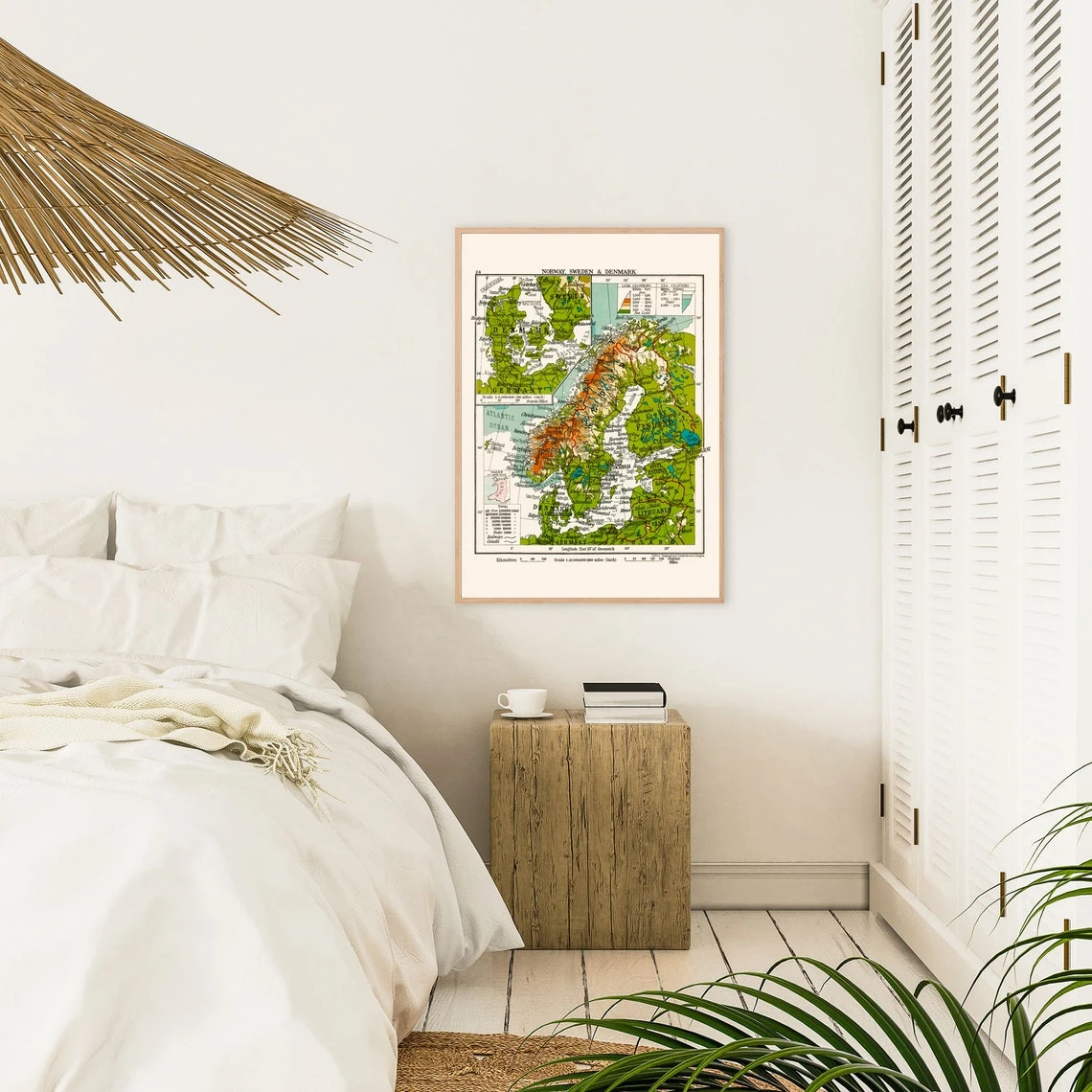 Винтажная карта Скандинавии-винтажная Дании винтажная Карта Швеции Норвегии