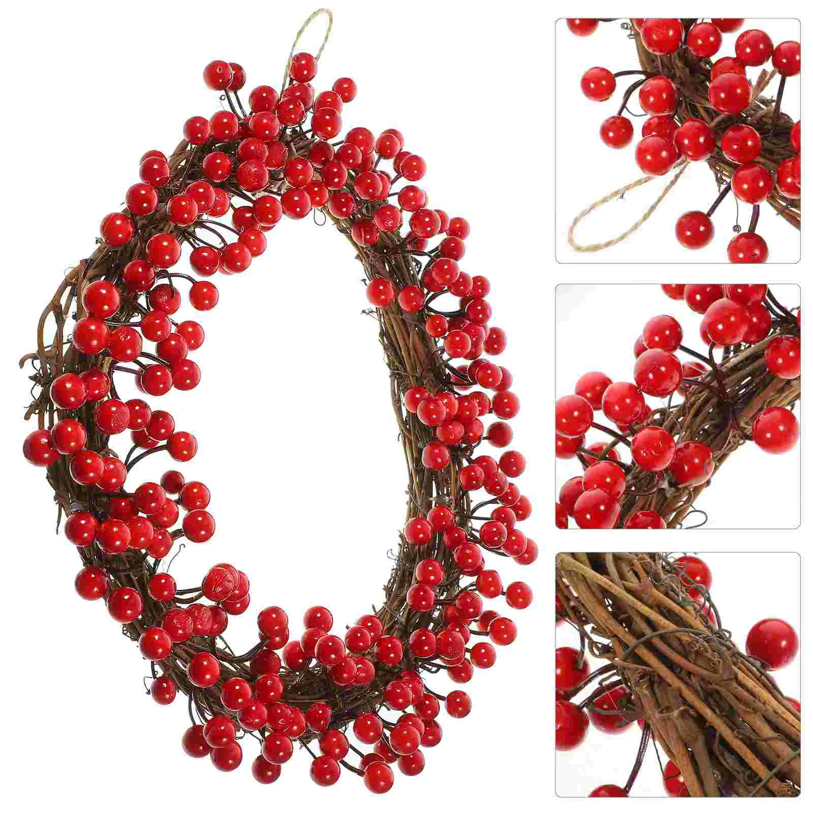 

Xmas Wreath Scene Decor Christmas Front Door Garland Decorative Wreaths Artificial Wall Ornaments Berry Party Supplies