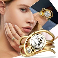 womens irregular line multilayer diamond ring stylish ring engagement ring rings for men