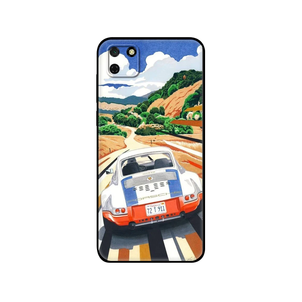 Черный чехол из ТПУ для Huawei Y9S Y6S Y8S Y5P Y7P Y8P Y5 lite Prime 2018 Y6 2019 классический винтажный