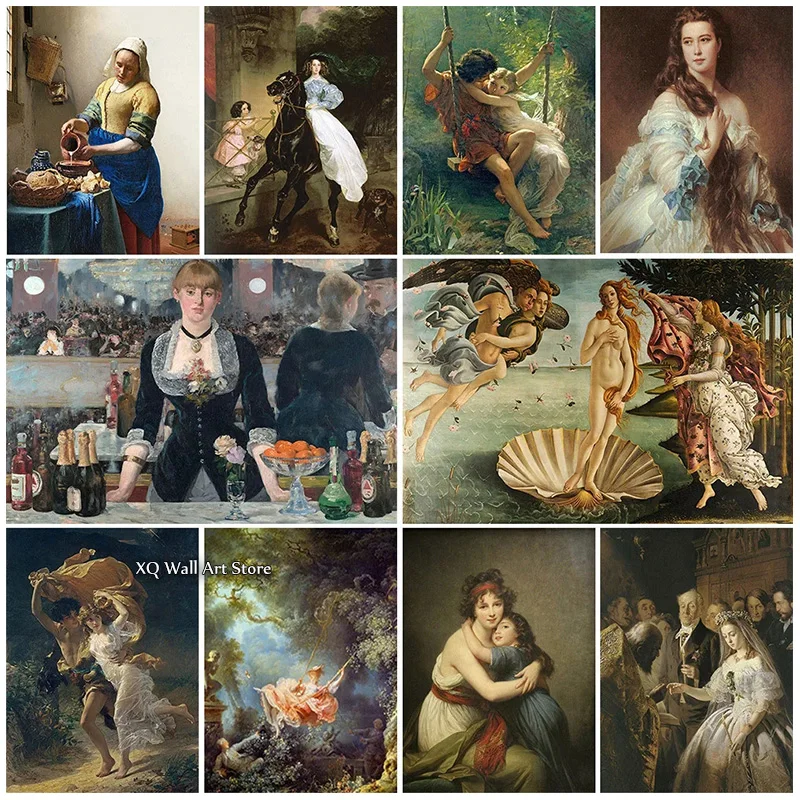 

Famous Retro Renaissance Paintings Canvas Prints HD Pictures Wall Art For Living Room Home Office Decor Frameless Gifts