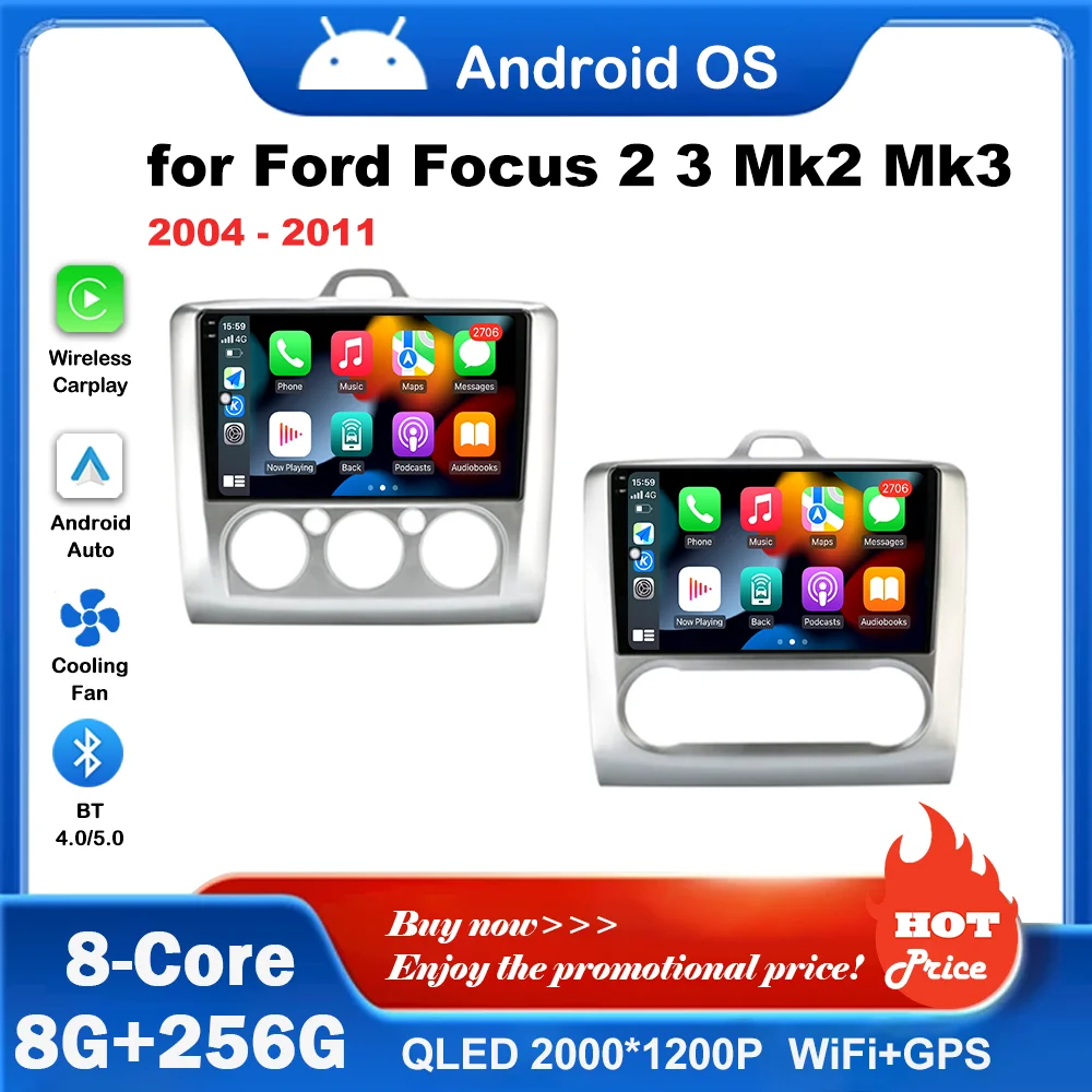 Автомобильный Мультимедийный Плеер Android Для Ford Focus 2 3 Mk2 Mk3 2004-2011 С GPS-навигацией И