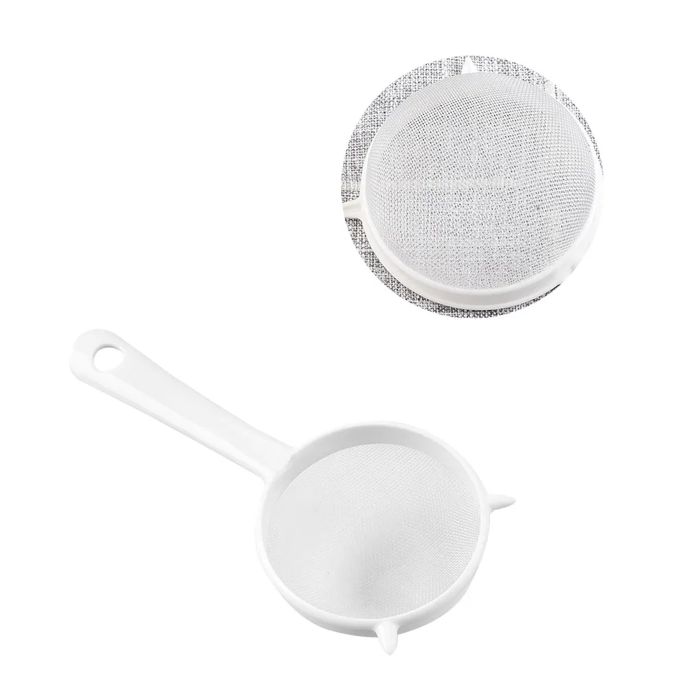 

Reusable Kitchen Handheld Plastic Screen Mesh Tea Leaf Strainer Flour Sieve Colander Kitchen Accessories