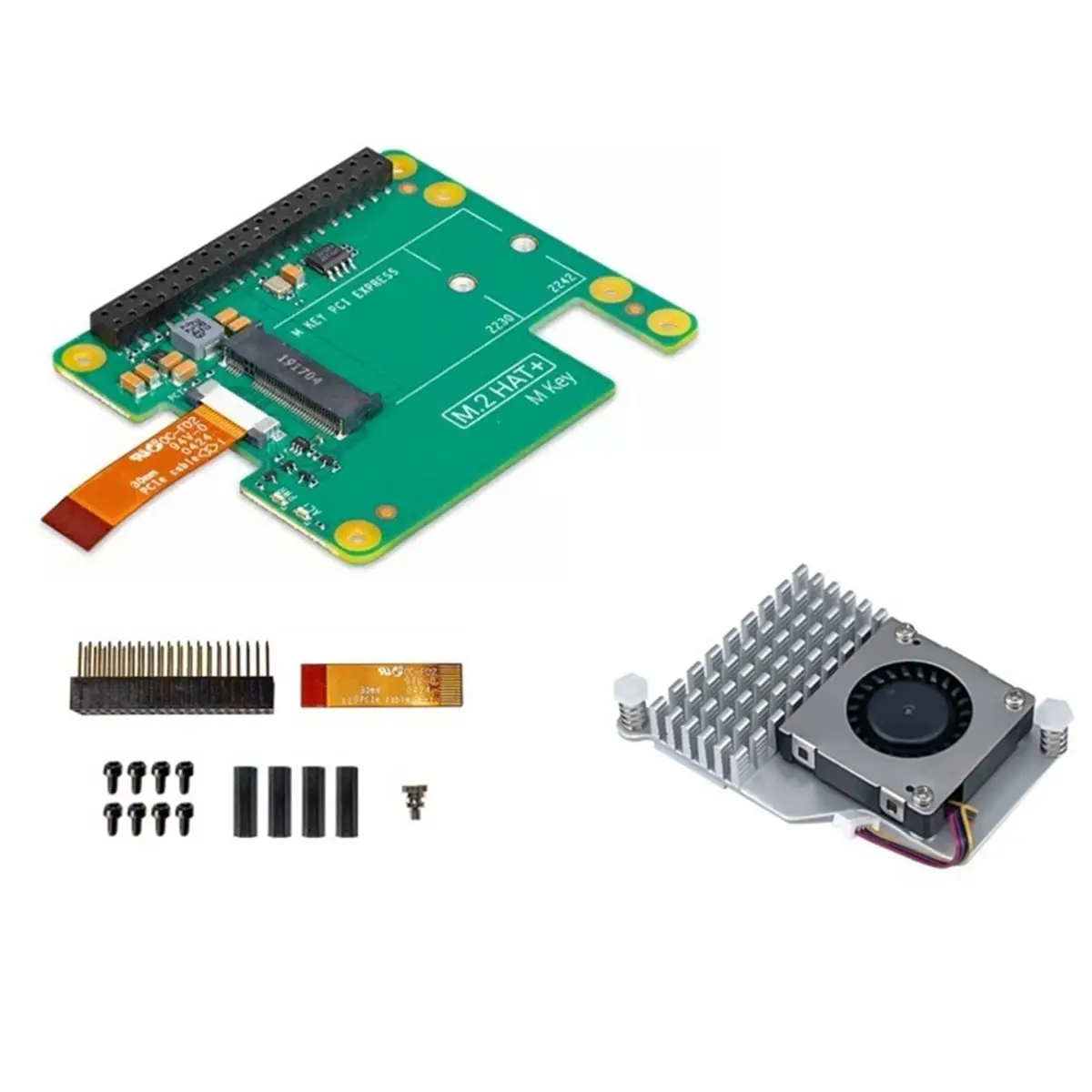 Фото Плата расширения A96Z Pi 5 M.2 HAT NVMe SSD Gen2/Gen3 PCIe M-Key для накопителей размером 2230/2242, адаптер GPIO PCI Express для RPI5 №4