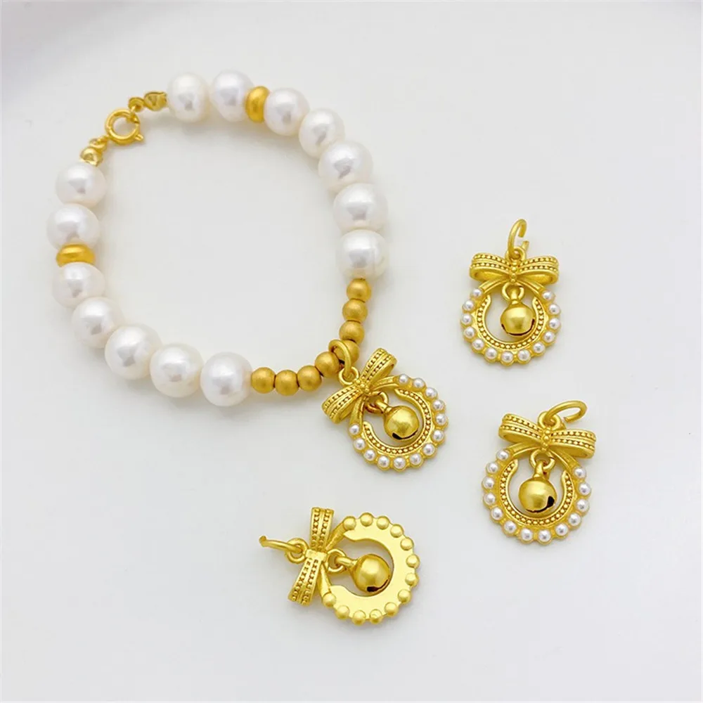 Древний французский золотой бант Beizhu Bell Gourd разделенный бисером браслет ручной