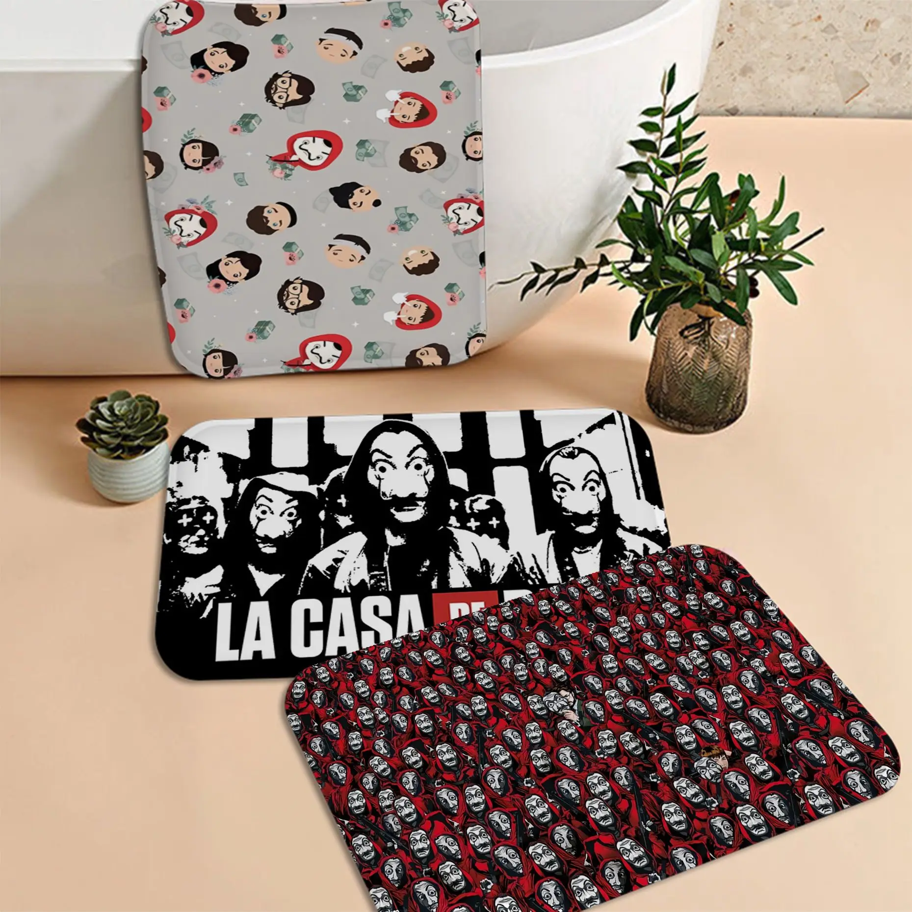 

Money Heist House Paper La Entrance Door Mat INS Style Soft Bedroom Floor House Laundry Room Mat Anti-skid Household Carpets