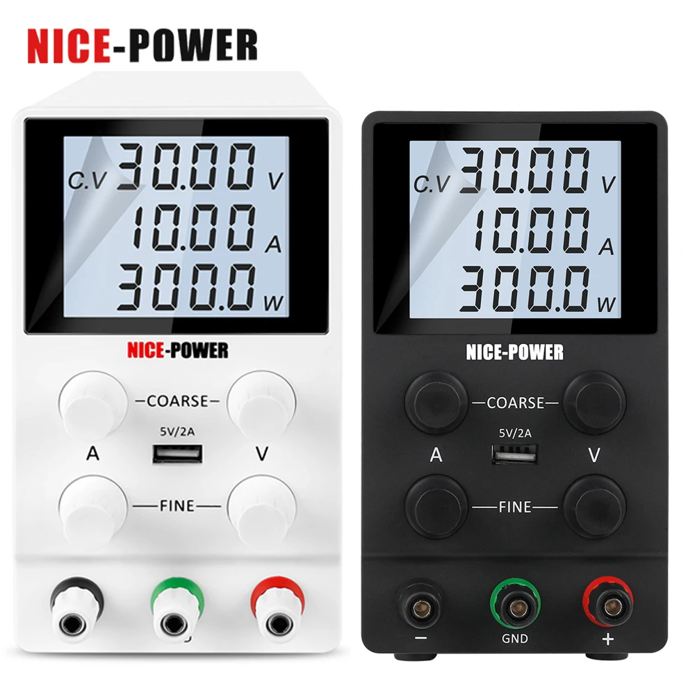 

Nice-power Lab DC Adjustable Power Supply Laboratory 30V 10A Bench Source LCD Protect Eyes Stabilized Voltage Regulator SPS3010D