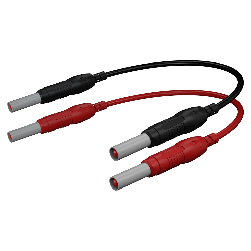 JZDZ 4 мм выдвижная безопасная вилка типа «банан» тестовый провод красный черный 1 м никелированная медная вилка типа «банан» J.70019