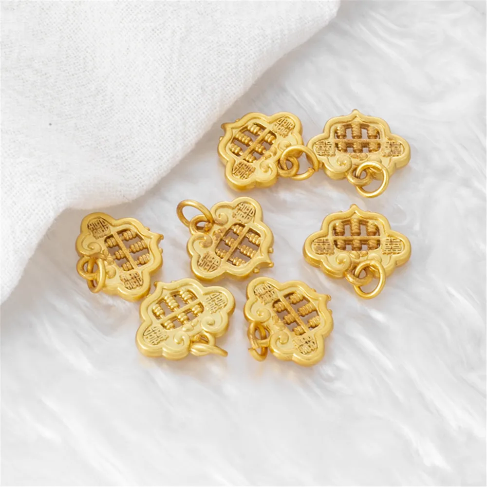 

18k matte gold frosted retro style fortune teller pendant diy handcrafted bracelet necklace earrings pendant accessories