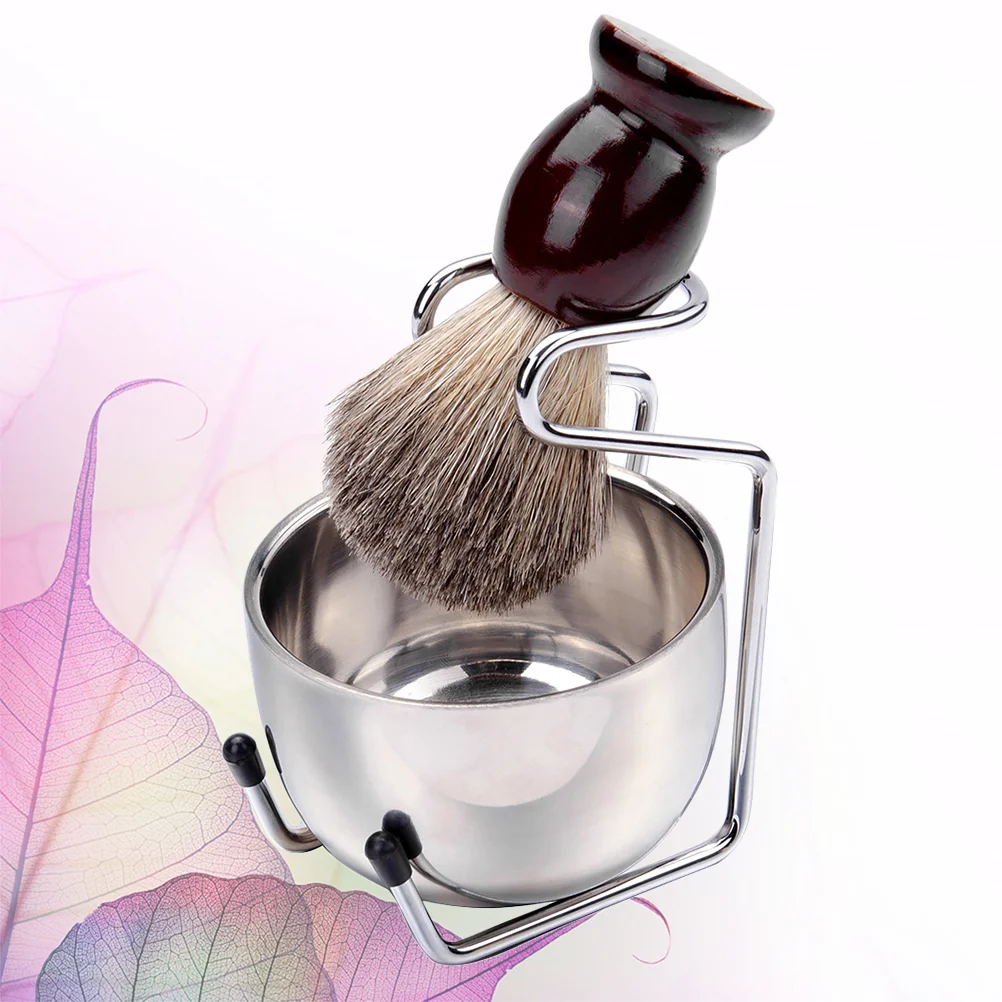 

3PCS Facial Beard Brush Mustache Groomer Beard Shaving Brushes Beard Brush Bowl Set Shaving Shaving Brush Rack