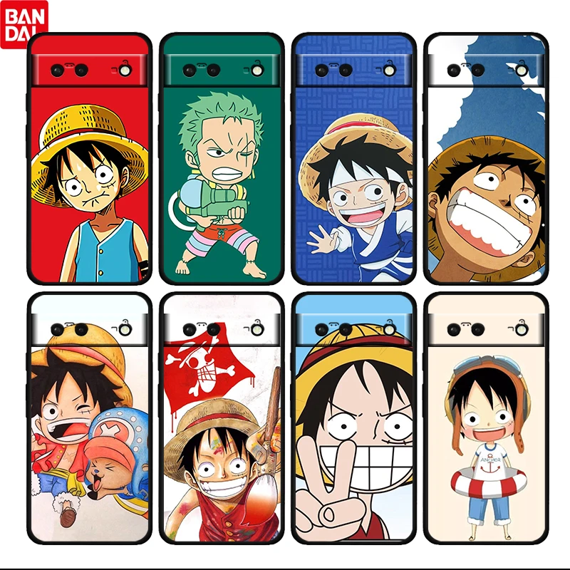 

Anime Cute Luffy One Piece For Google Pixel 6 6a 6Pro 5 5a 4 4a XL 5G TPU Black Soft Phone Case Silicone Cover Fundas Coque Capa