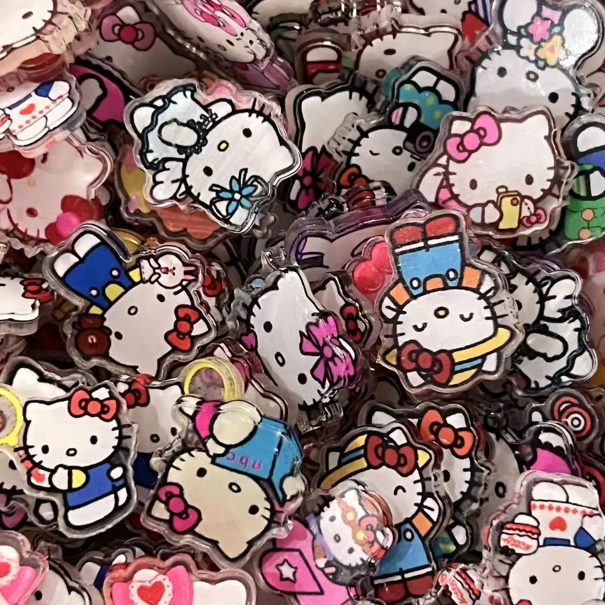 Новый 2 см 50-100 шт. Sanrio Hello Kitty Kuromi акриловый кулон Melody DIY аксессуары брелок PP клип
