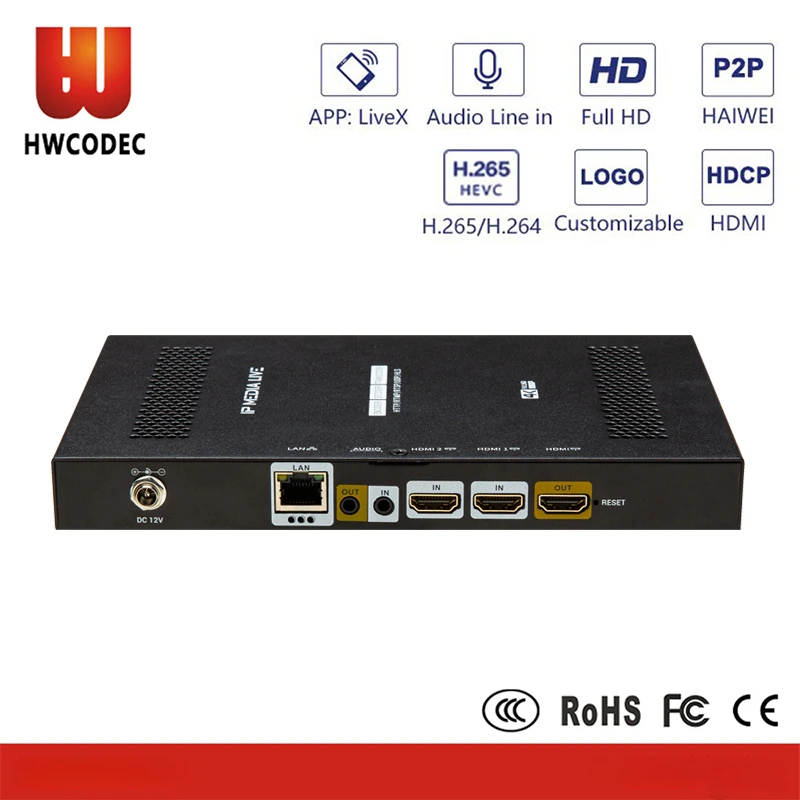 

HWCODEC H2 H.264 H.265 4K 30FPS HDMI Video Encoder Audio HDMI In/ Out And USB3.0 Recording P2P SRT RTMPS RTMP RTSP HTTP Encoder