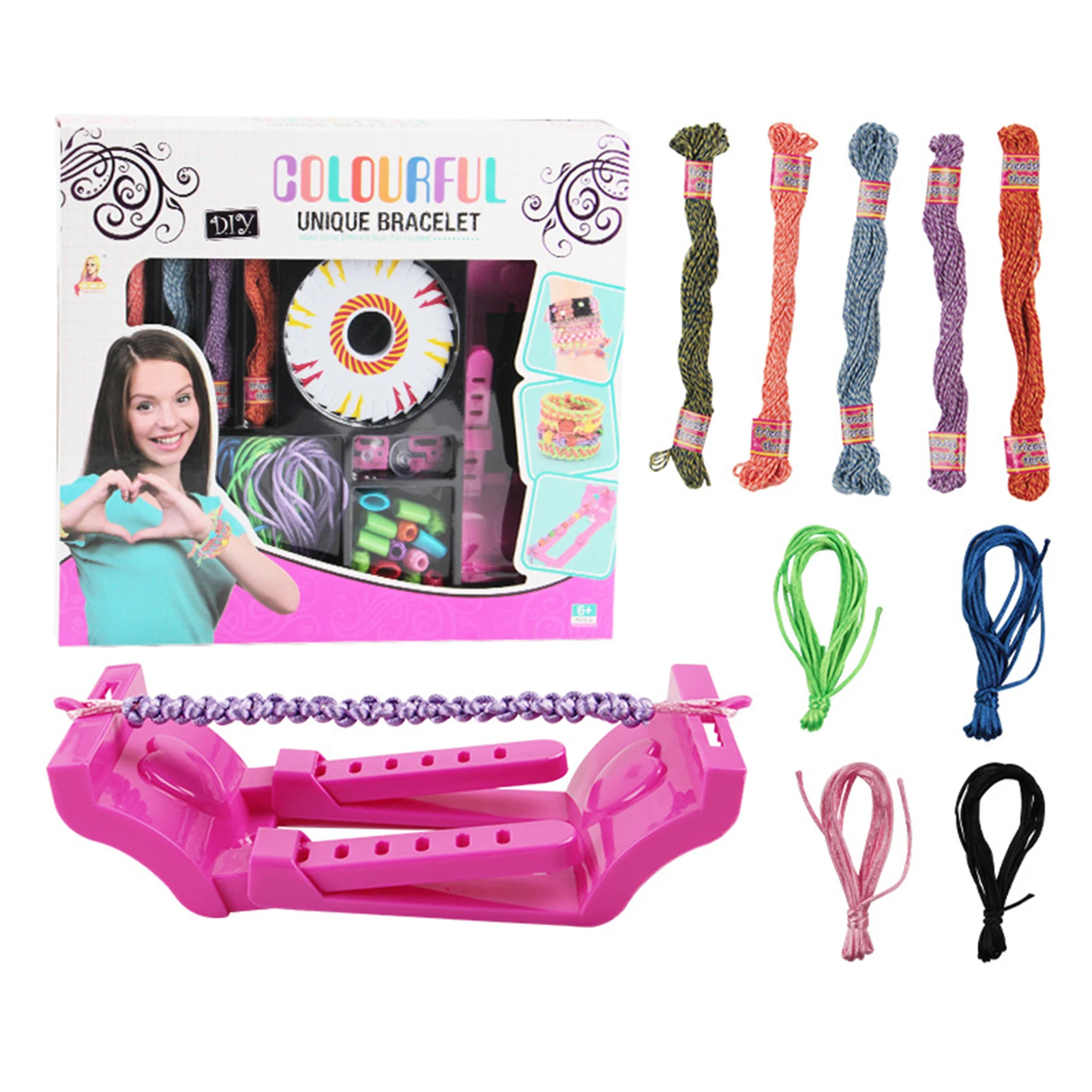 

Радужный красочный плетеный шнур, браслеты дружбы для девочек, подарок «сделай сам», регулируемые веревочные браслеты ручной работы для же...