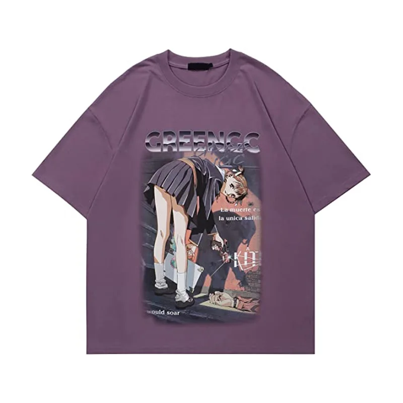 

MAIGOLO Y2K Harajuku топы с графическим рисунком хлопковая аниме одежда для мужчин