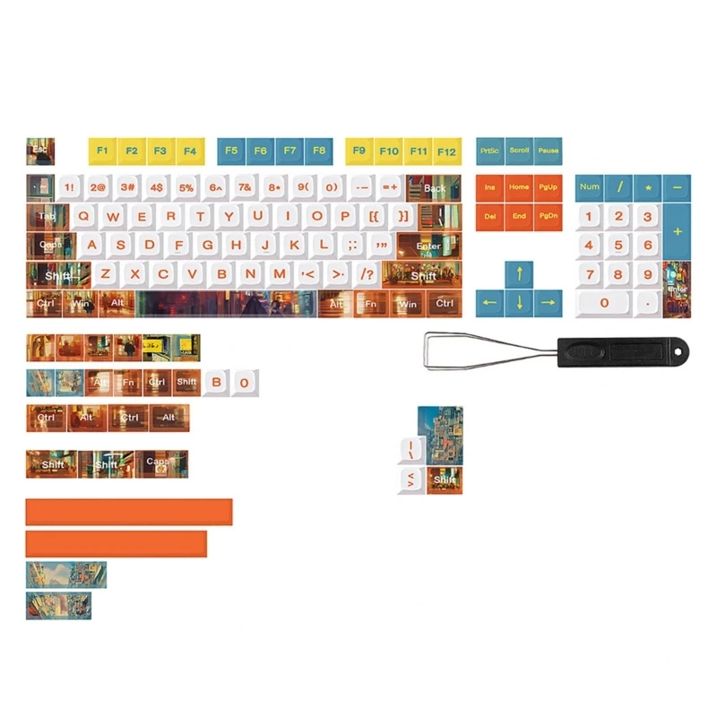 

City Life 133 Keycaps Механическая клавиатура Keycap Толстый PBT XDA Эргономичный