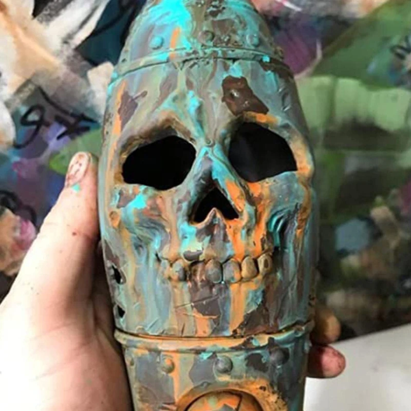 Орнамент с черепом и бомбой из смолы маленький декор ядерными головами для двора