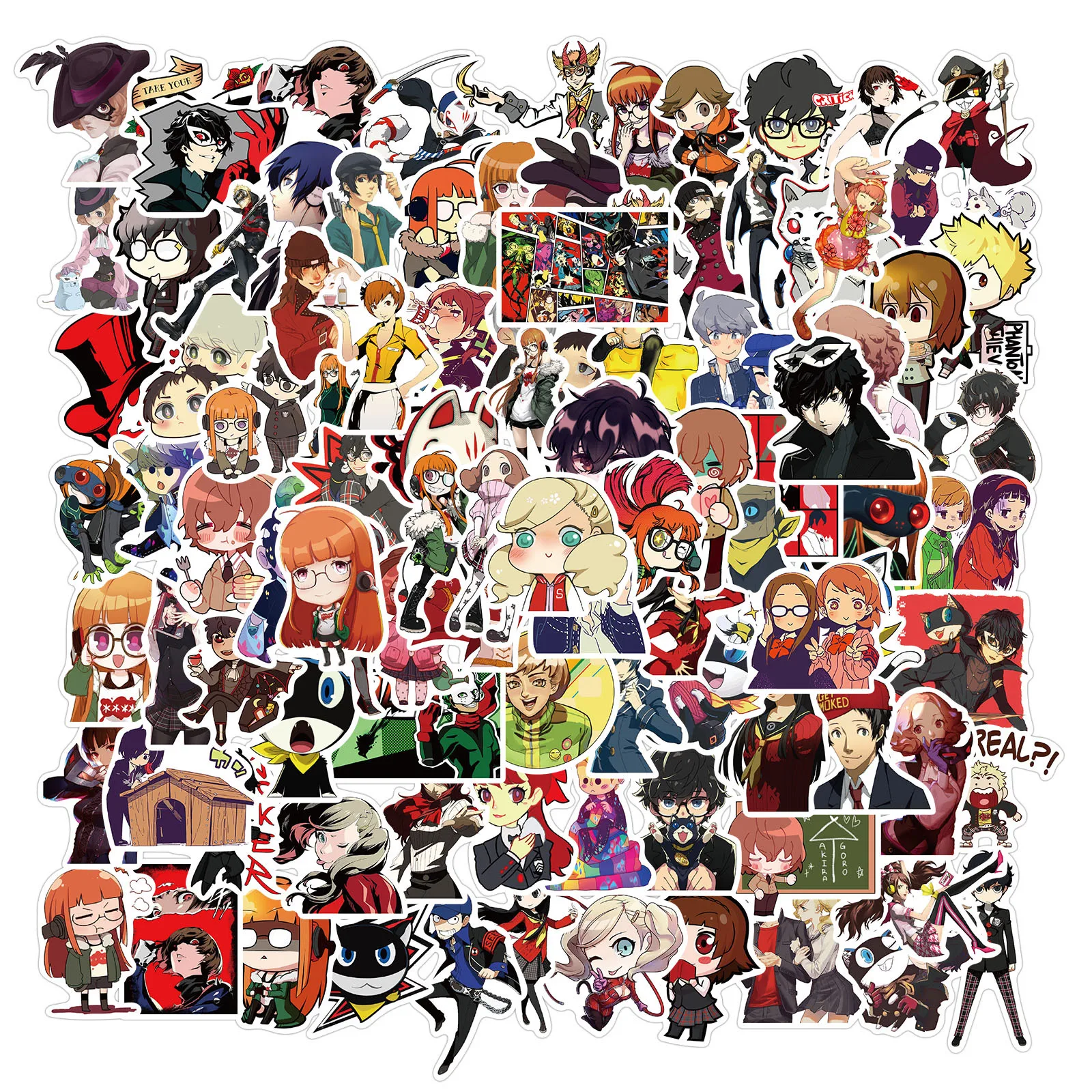 

100PCS Cartoon Persona Graffiti Stickers Trolley Case Helmet Computer Thermos Cup Decorative Waterproof Stickers DIY Toy Gift