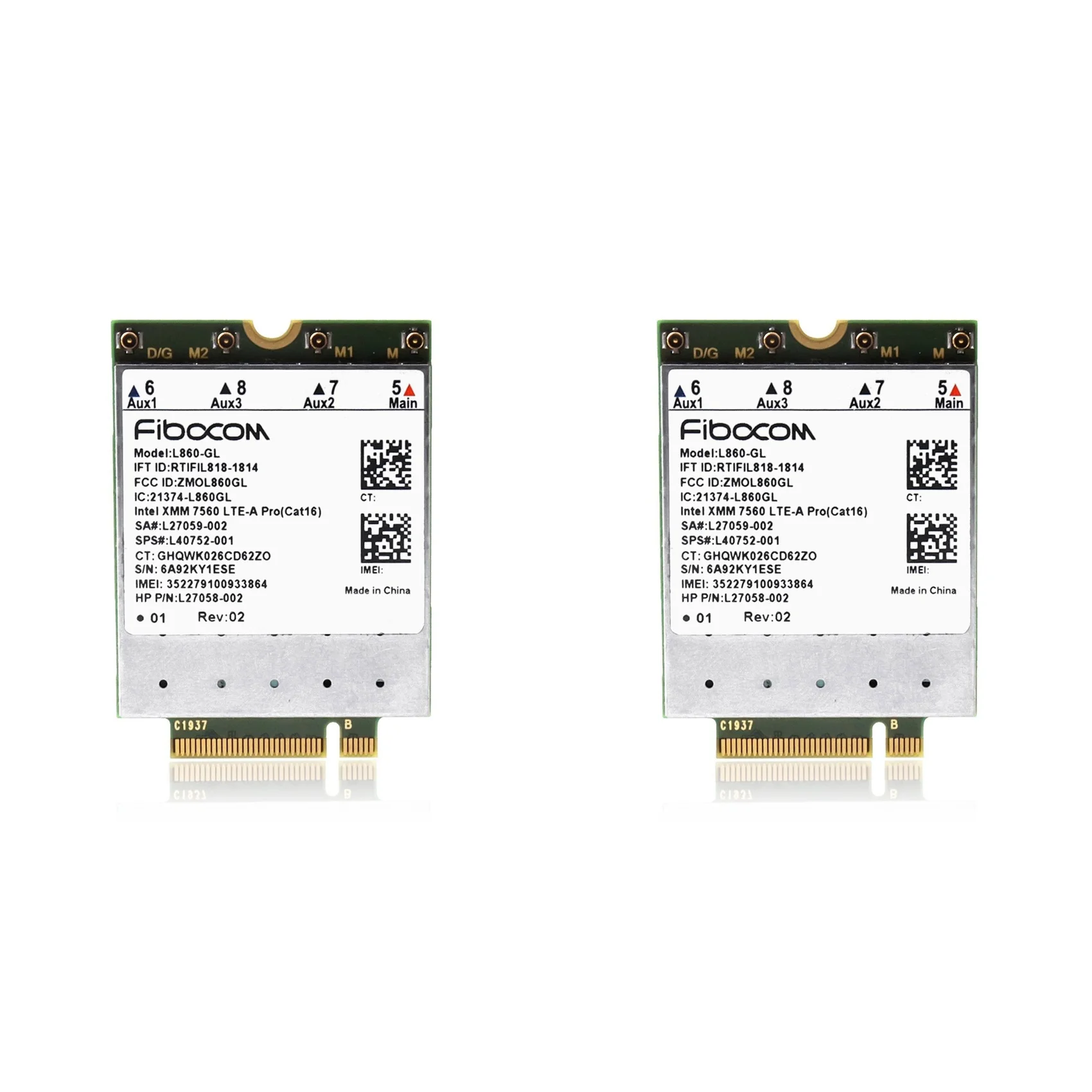 Фото 2X Fibocom L860-GL Full Netcom 4G модуль для HP X360 830G6 840G5 840G6 850G6 XMM7560, многофункциональный модуль №2